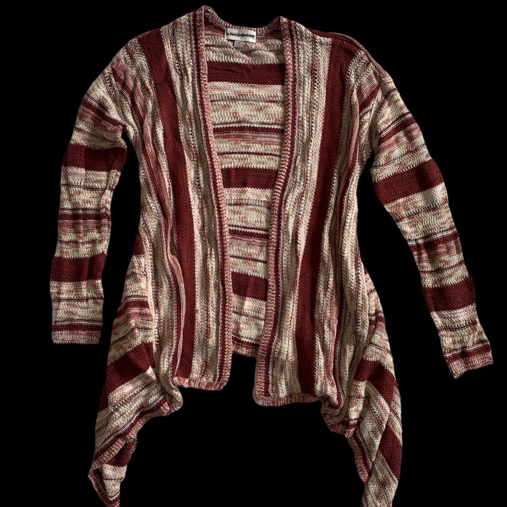 NEW Knox Rose Cardigan Rust Red & Cream White